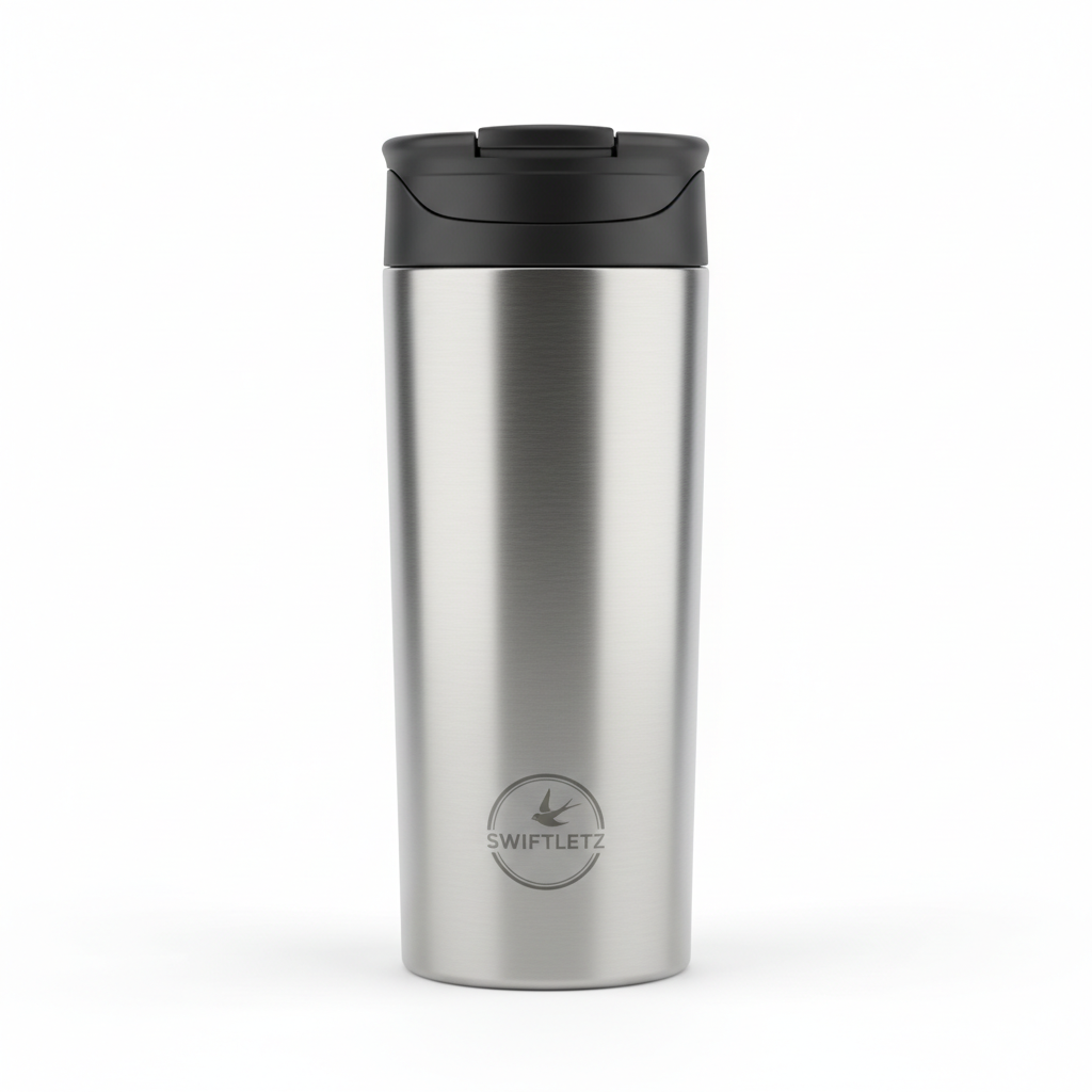 Swiftletz Premium Stainless Steel Travel Coffee Flask - Vacuum Insulated Mug Swiftletz Premium Stainless Steel Travel Coffee Flask - Vacuum Insulated Mug - Image 1